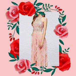 💲Sale💲Speechless Med Blush Waterfall Sequin Bodice Gown SZ 15